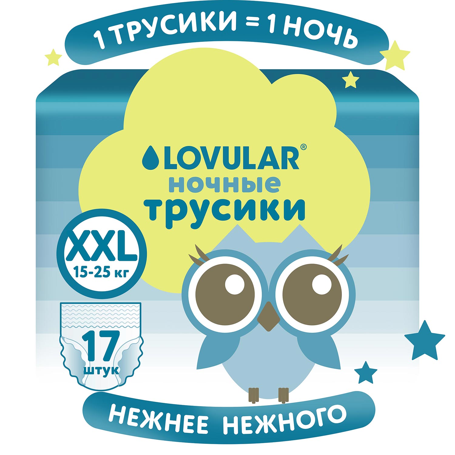 Трусики LOVULAR Classic ночные (15-25кг) 17 шт. - фото 1