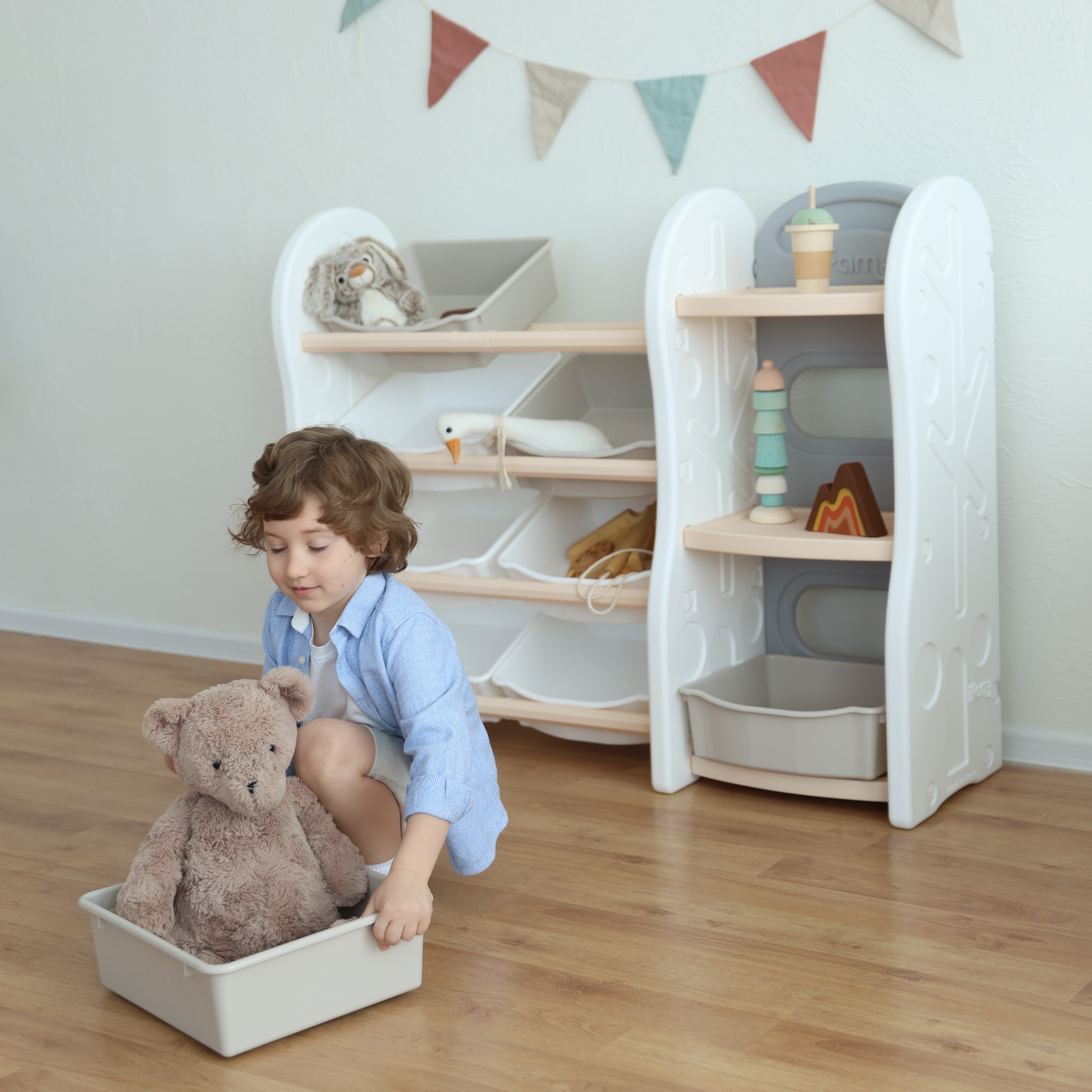 Стеллаж для игрушек Ifam DesignToy-4 бежевый - фото 22