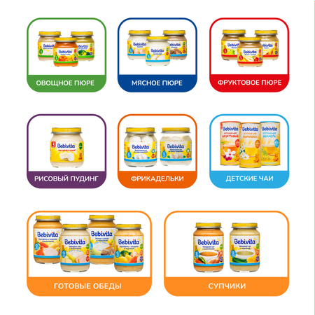 Пюре Bebivita Картофель с овощами и индейкой 190г с 9 месяцев
