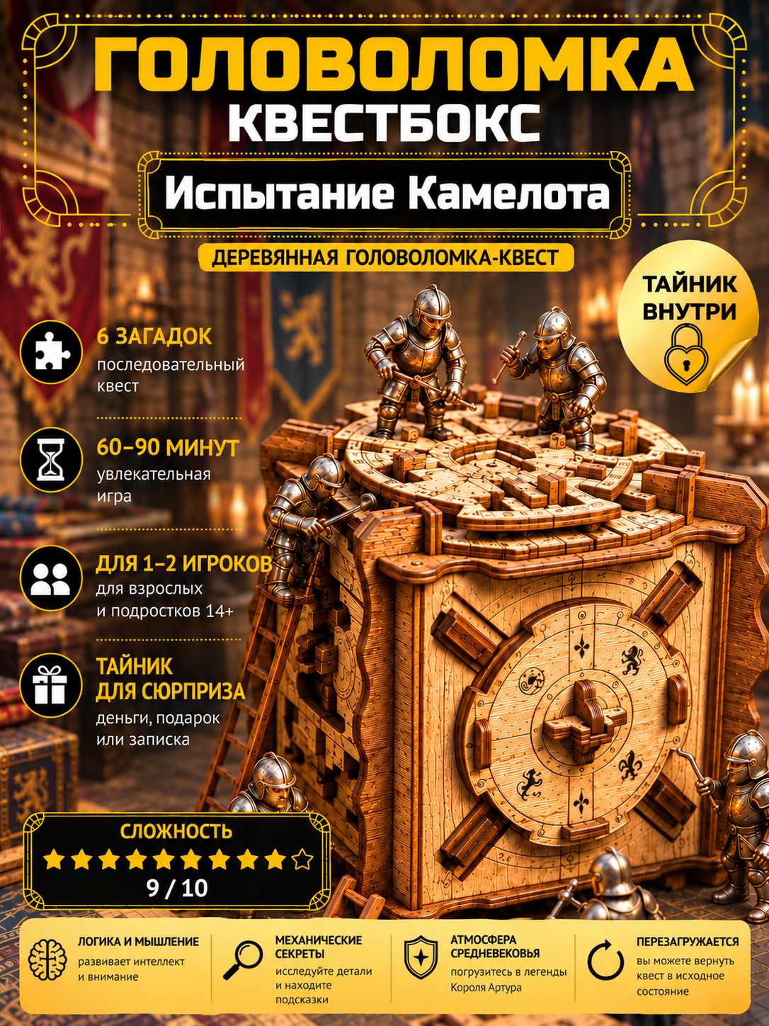 Настольная игра iDVENTURE Испытание Камелота Головоломка - фото 1