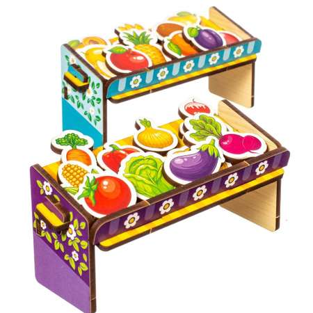Игрушка WOODLANDTOYS сортер Супермаркет Овощи и фрукты
