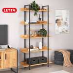 Стеллаж LETTA Этажерка Tokyo Plus Цвет Дуб Вотан Черный металл 900х1758х290