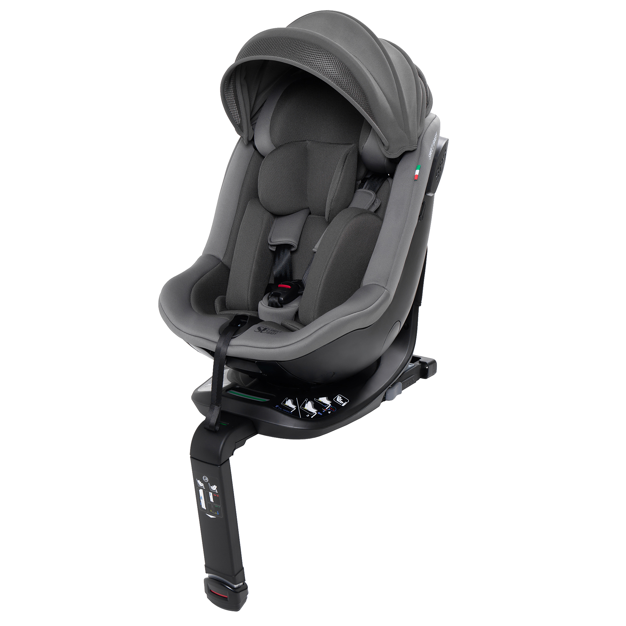 Автокресло Sweet Baby Odyssey B3 i-Size Dark Grey Isofix 0+/1 (0-18 кг) серый - фото 17