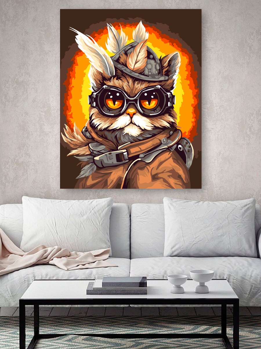 Картина по номерам Hobby Paint Кот-пилот в ассортименте - фото 3