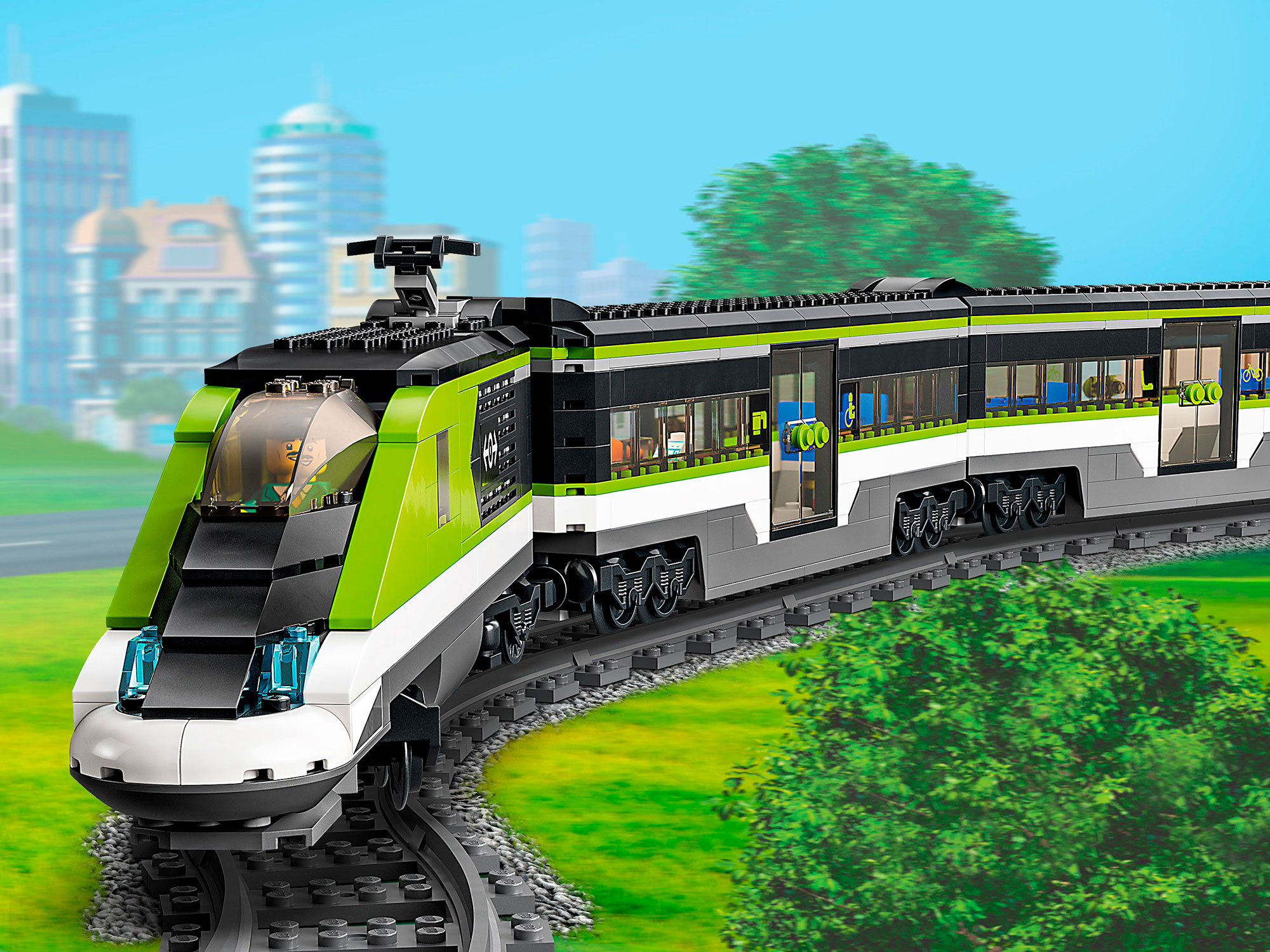 Конструктор LEGO City Пассажирский поезд-экспресс блочный - фото 10