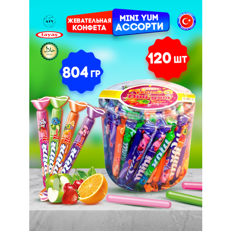 Жевательные палочки TAYAS Жевательные палочки конфетки MINIYUM TAYAS, ассорти 3 вкуса, набор в подарок