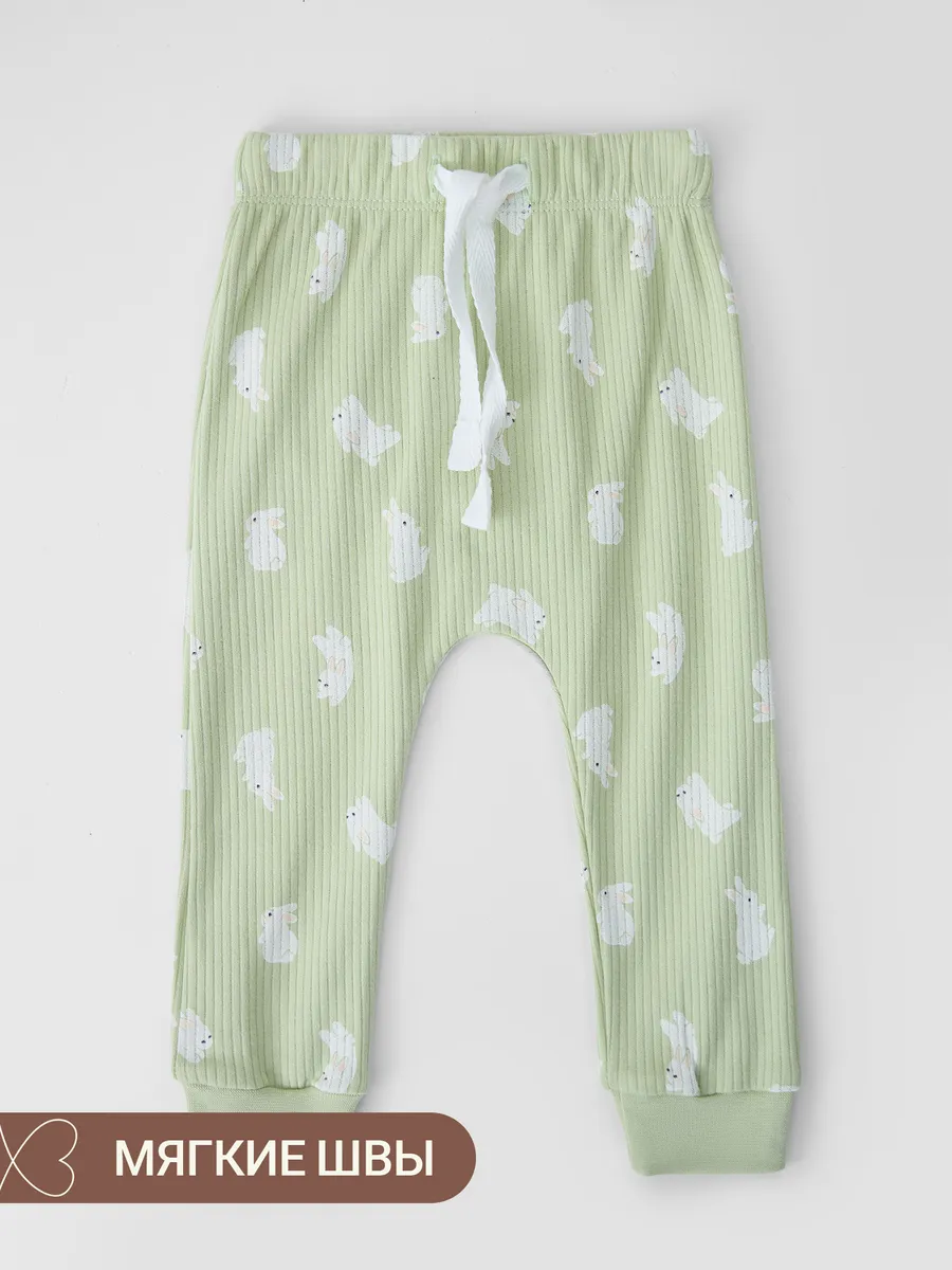Штанишки 2 шт Mark Formelle (Марк Формэль) 85118-2/зайки на бежевом +зайчата на св.зеленом - фото 7