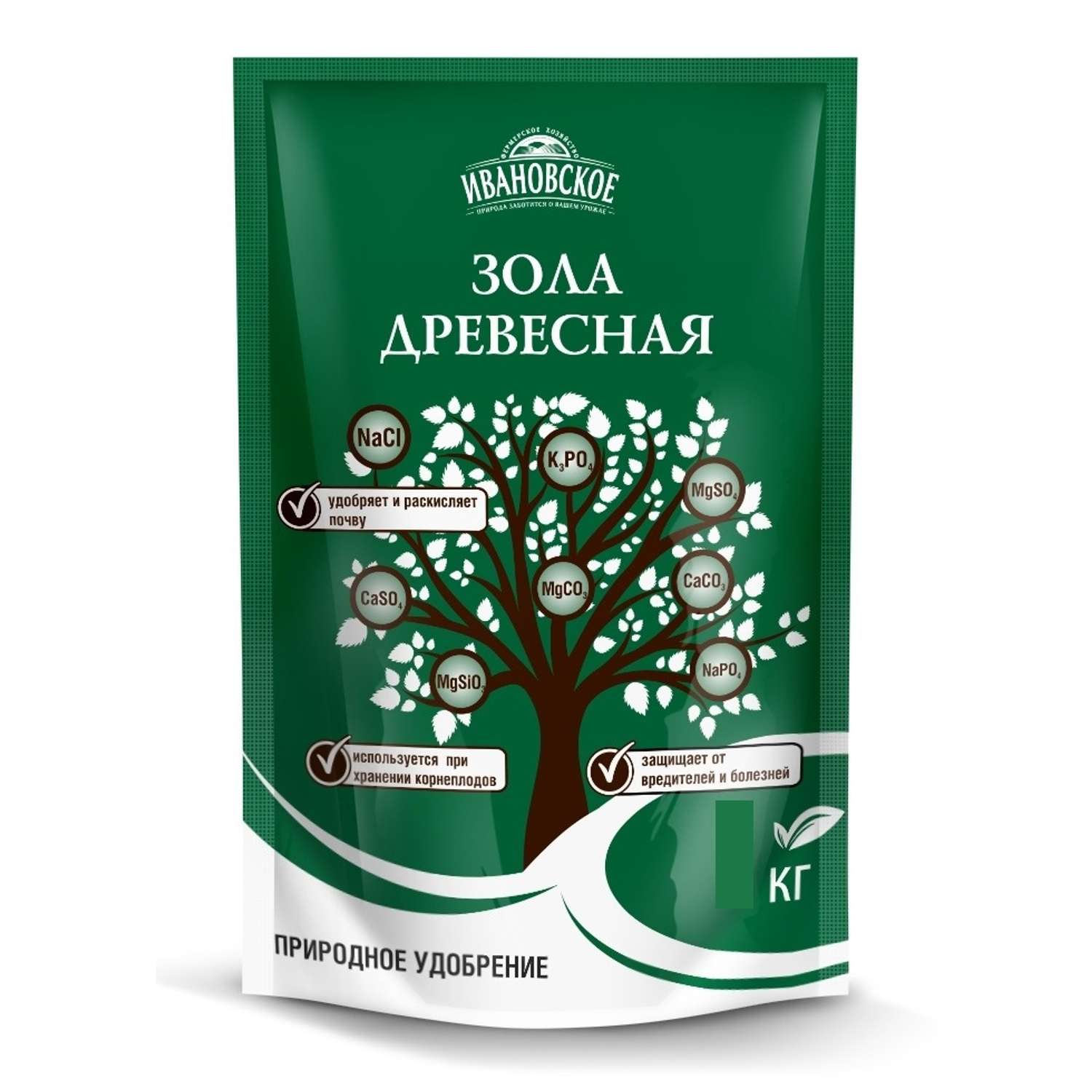 Удобрение . Зола древесная 1кг - фото 1