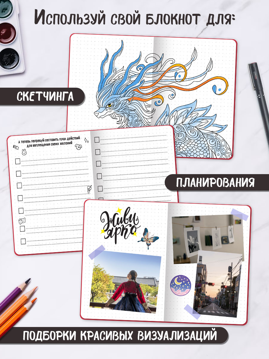 Блокнот Проф-Пресс в точку А5. Точкабук 180° 64 лист. - фото 4