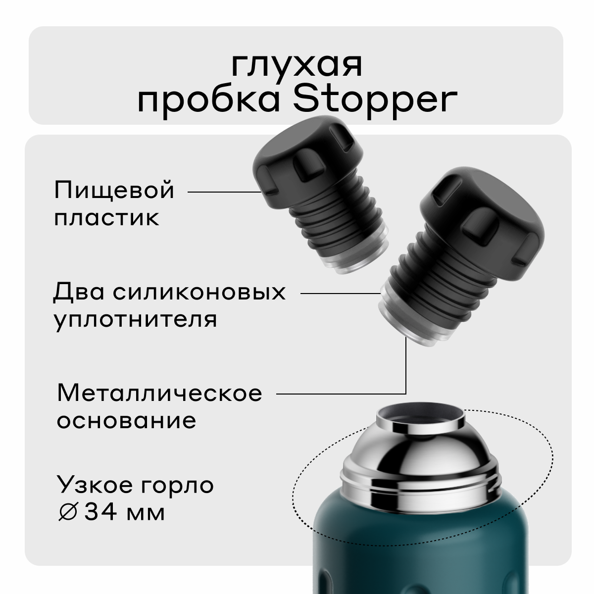 Термос Flask 1 литр для напитков Bobber Flask темно-бирюзовый - фото 6