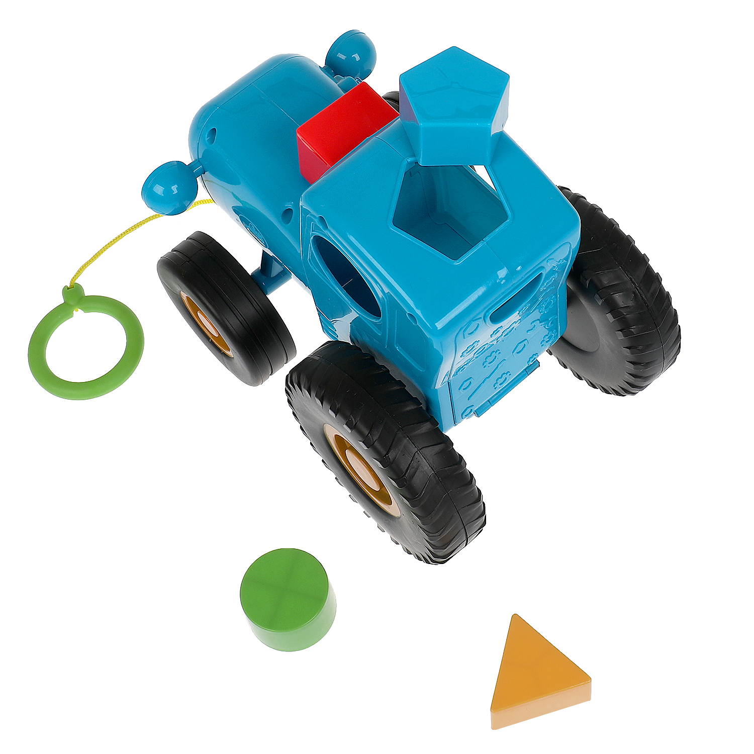 Каталка УМка Синий трактор на веревочке голубой - фото 4