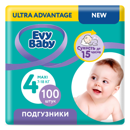 Подгузники Evy Baby 4 (7-18 кг) 100 шт.
