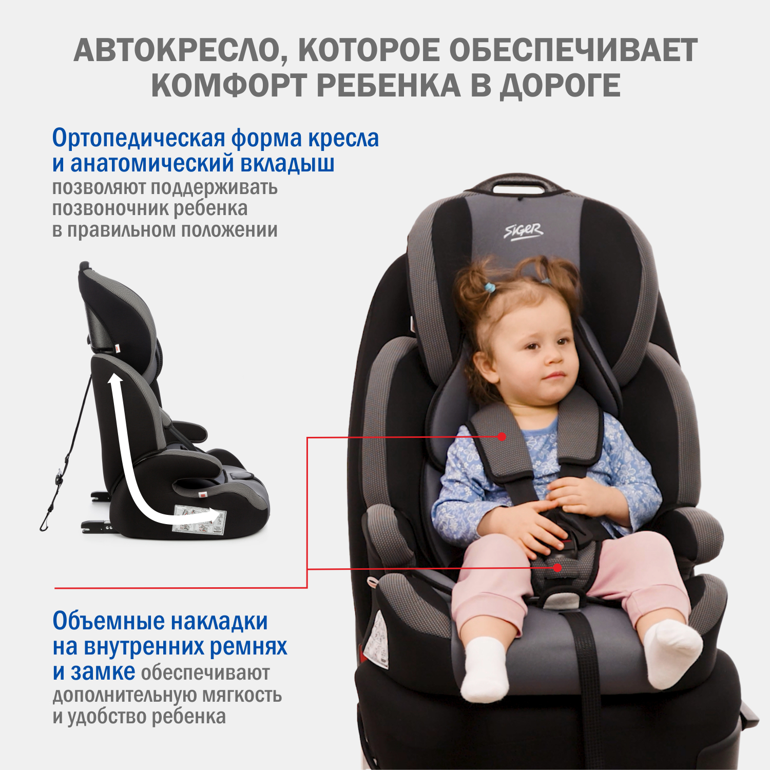 Автокресло SIGER Стар Isofix 1/2/3 (9-36 кг) - фото 2