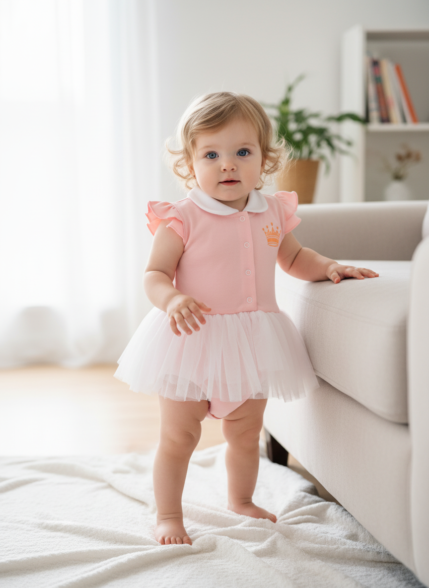 Боди с юбкой Югтекстильторг 016-129/Белый,розовый - фото 4