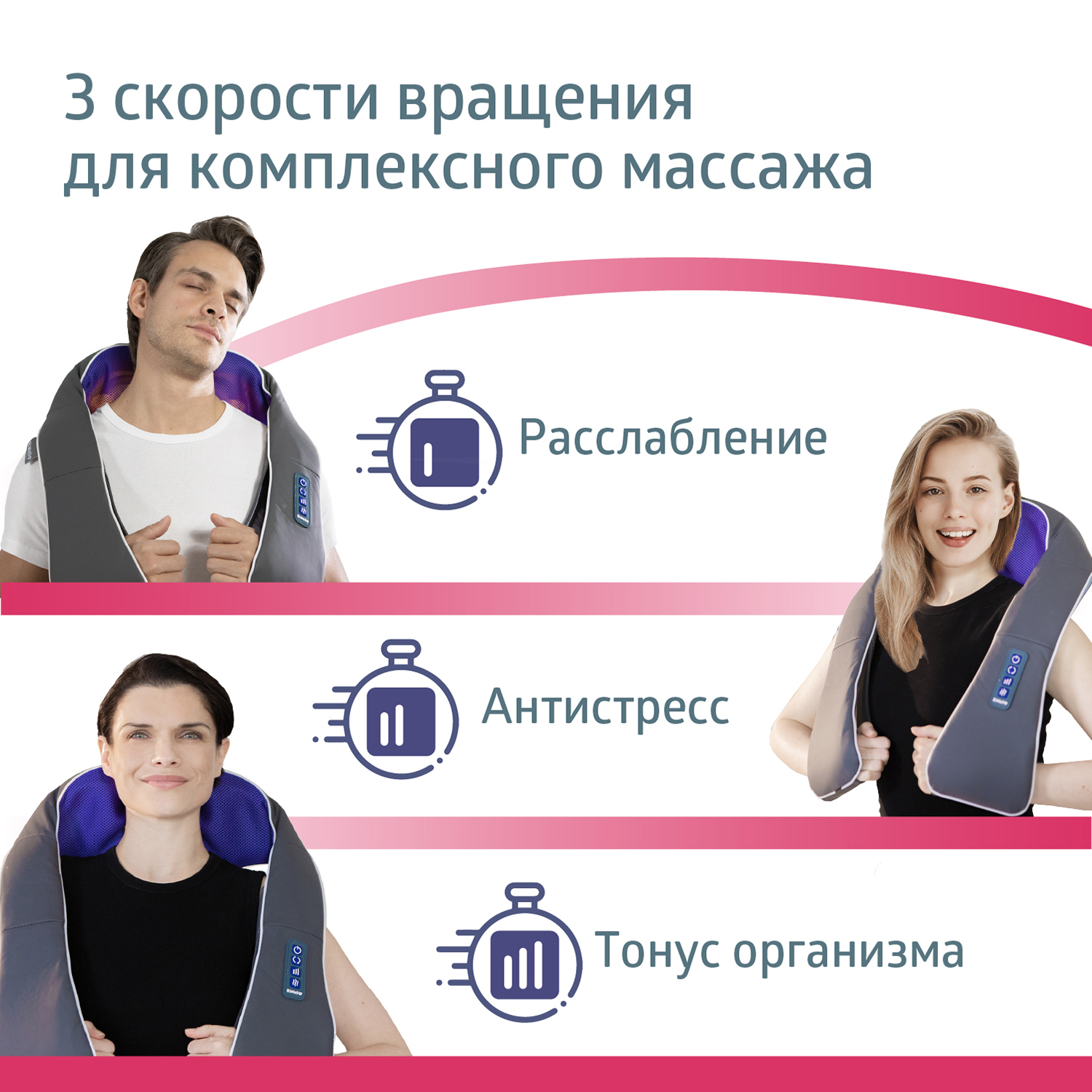 Массажер для тела шеи и плеч B.Well MED-440 белый - фото 7