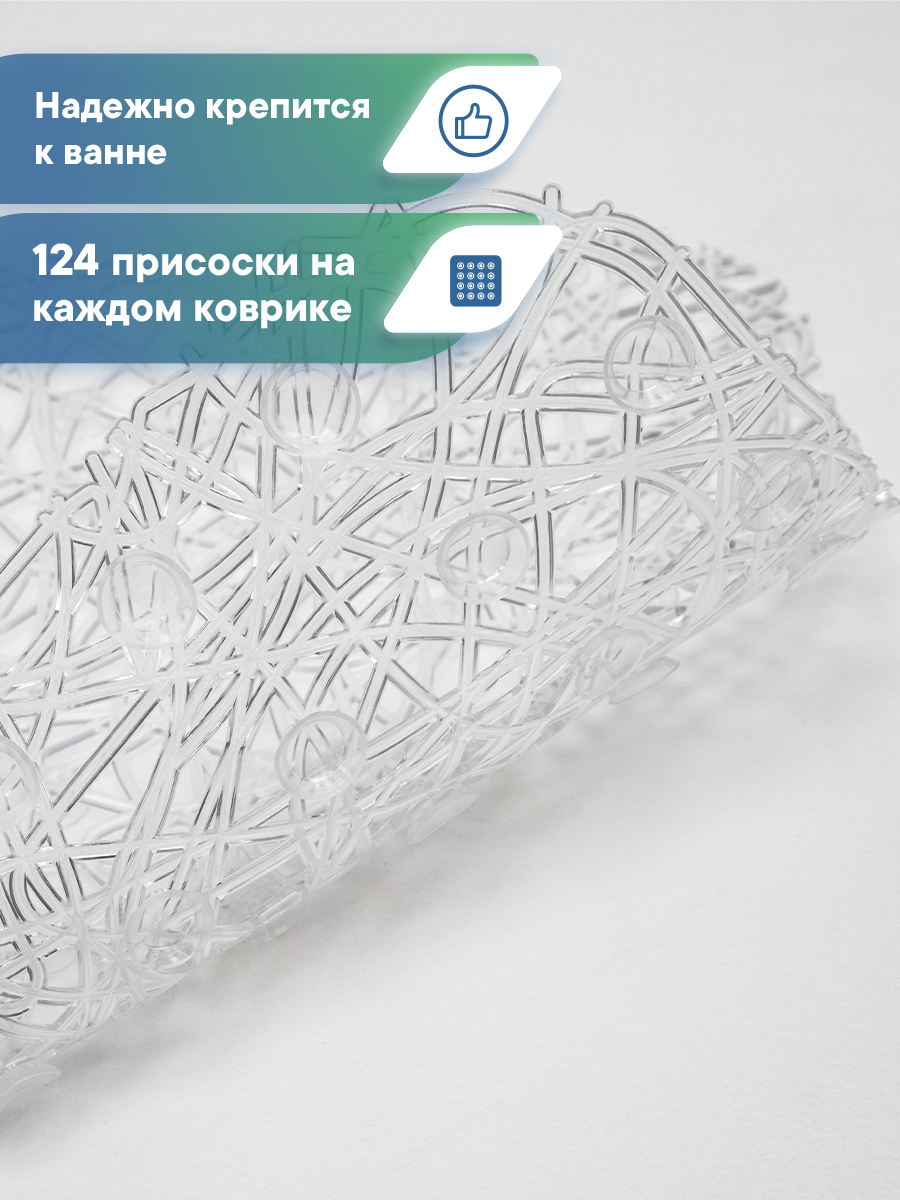 Коврик для ванной VILINA прозрачный 35 x 72 см 1 шт. - фото 4