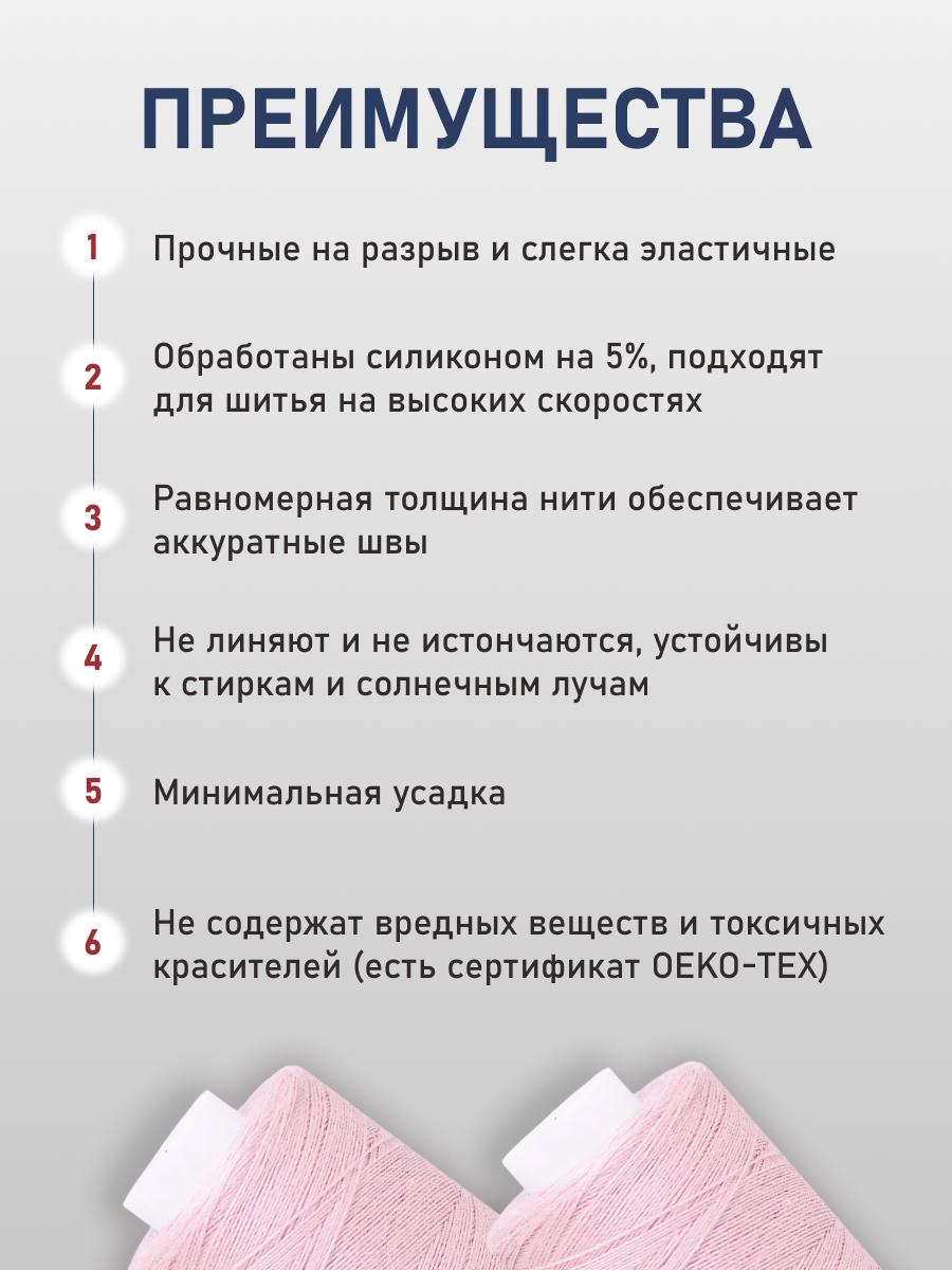 Нитки для шитья 40/2 Bestex 10шт цв 34 - фото 3