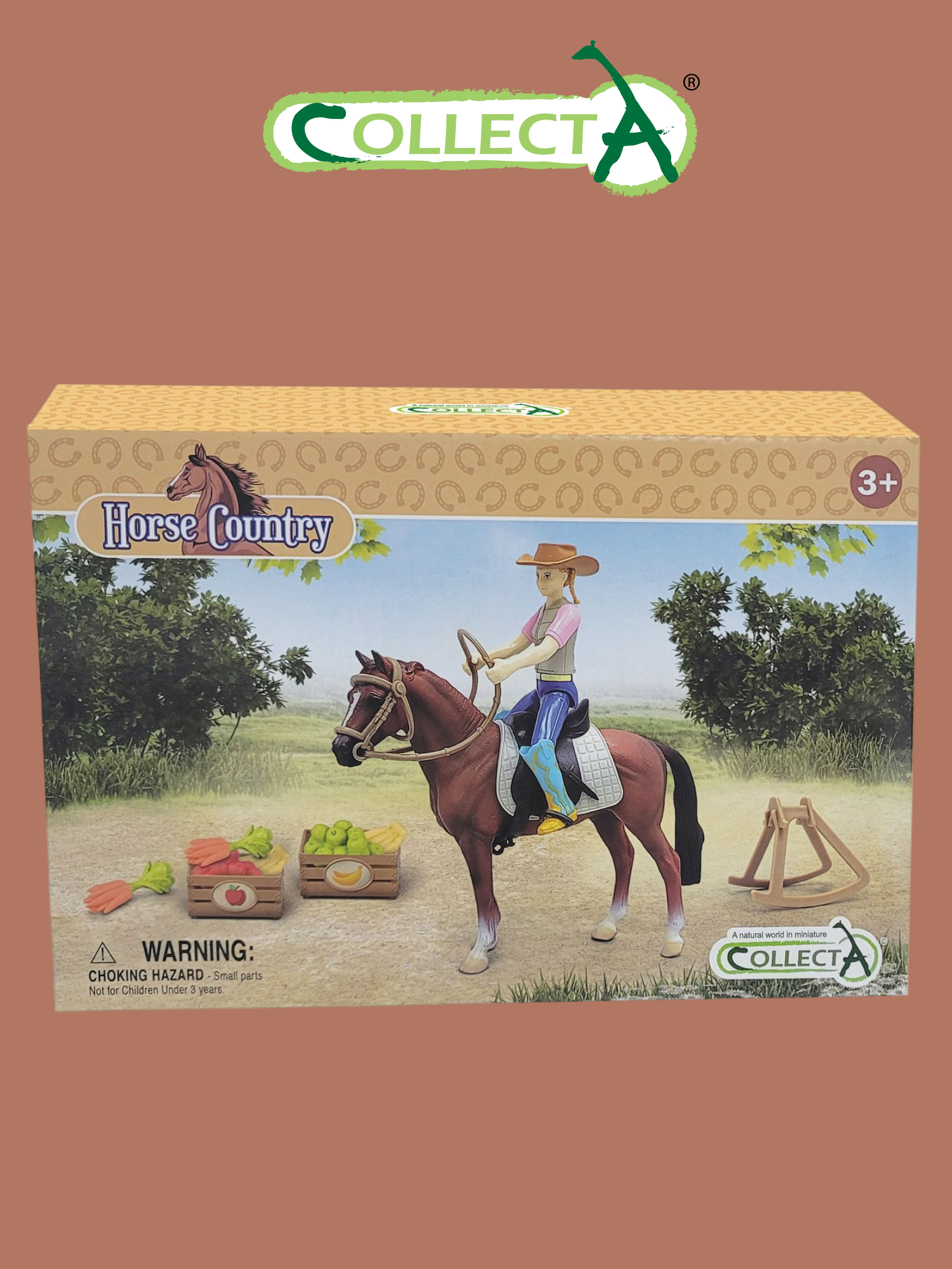 Изображение товара Игровой набор Collecta Наездница с лошадью и аксесс. Изображение товара Игровой набор Collecta Наездница с лошадью и аксесс.