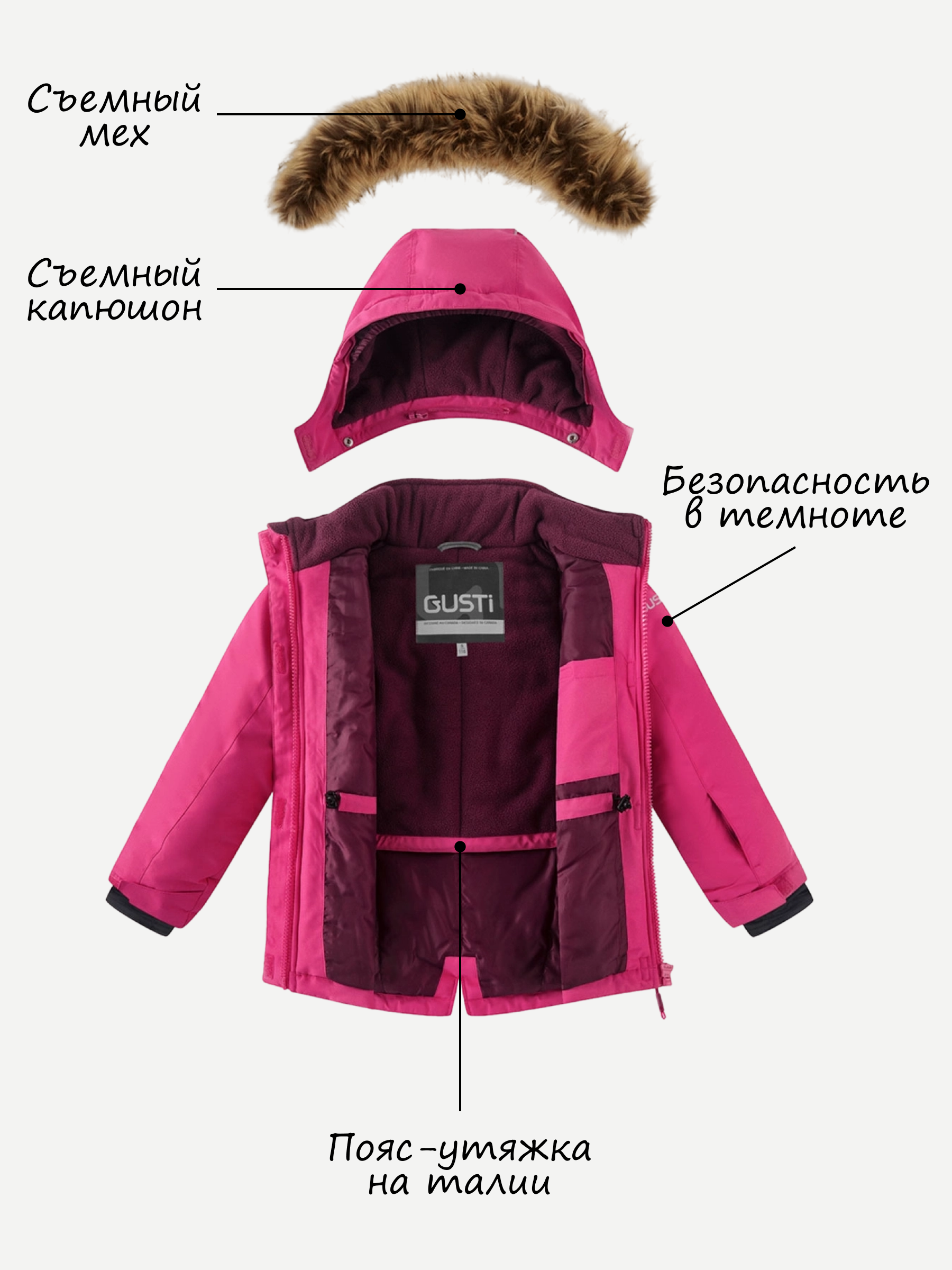 Парка GUSTI GW5GJ519-FUSCHIA - фото 4