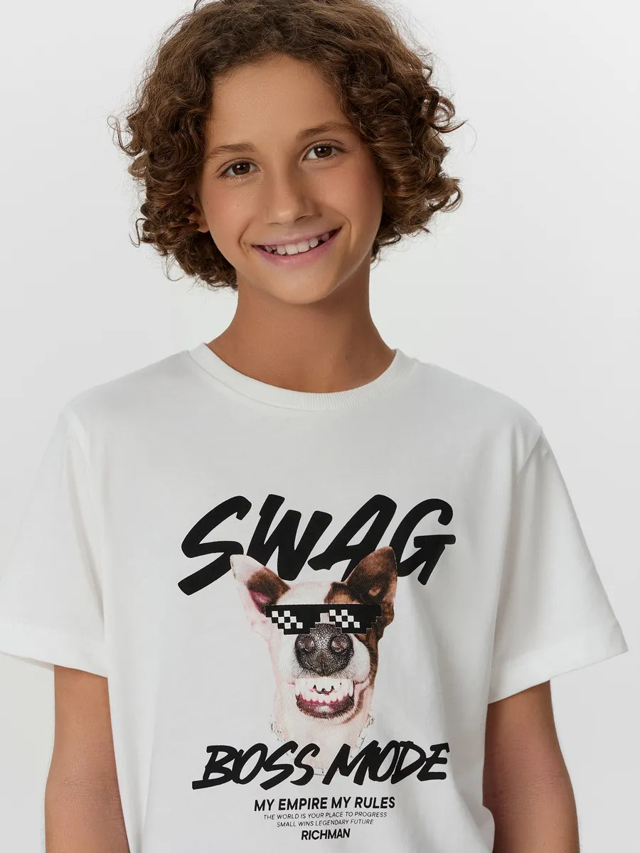 Футболка Mark Formelle (Марк Формэль) 113379/белый +печать5 - фото 7