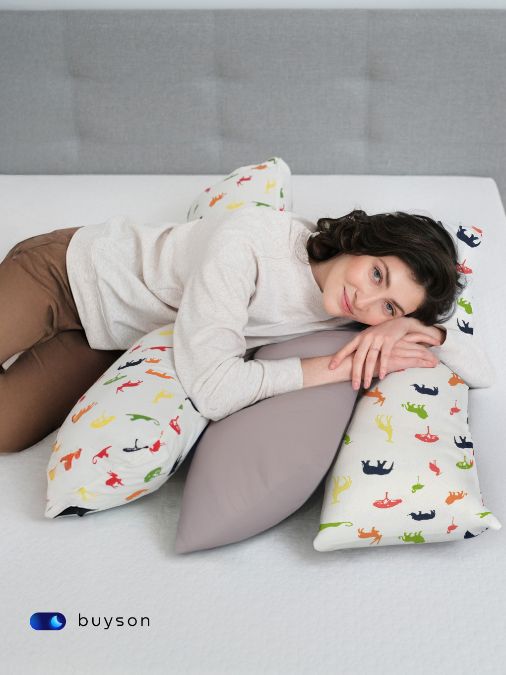 Чехол на подушку buyson BuyComfy на подушку для беременных 35 x 160 см - фото 11