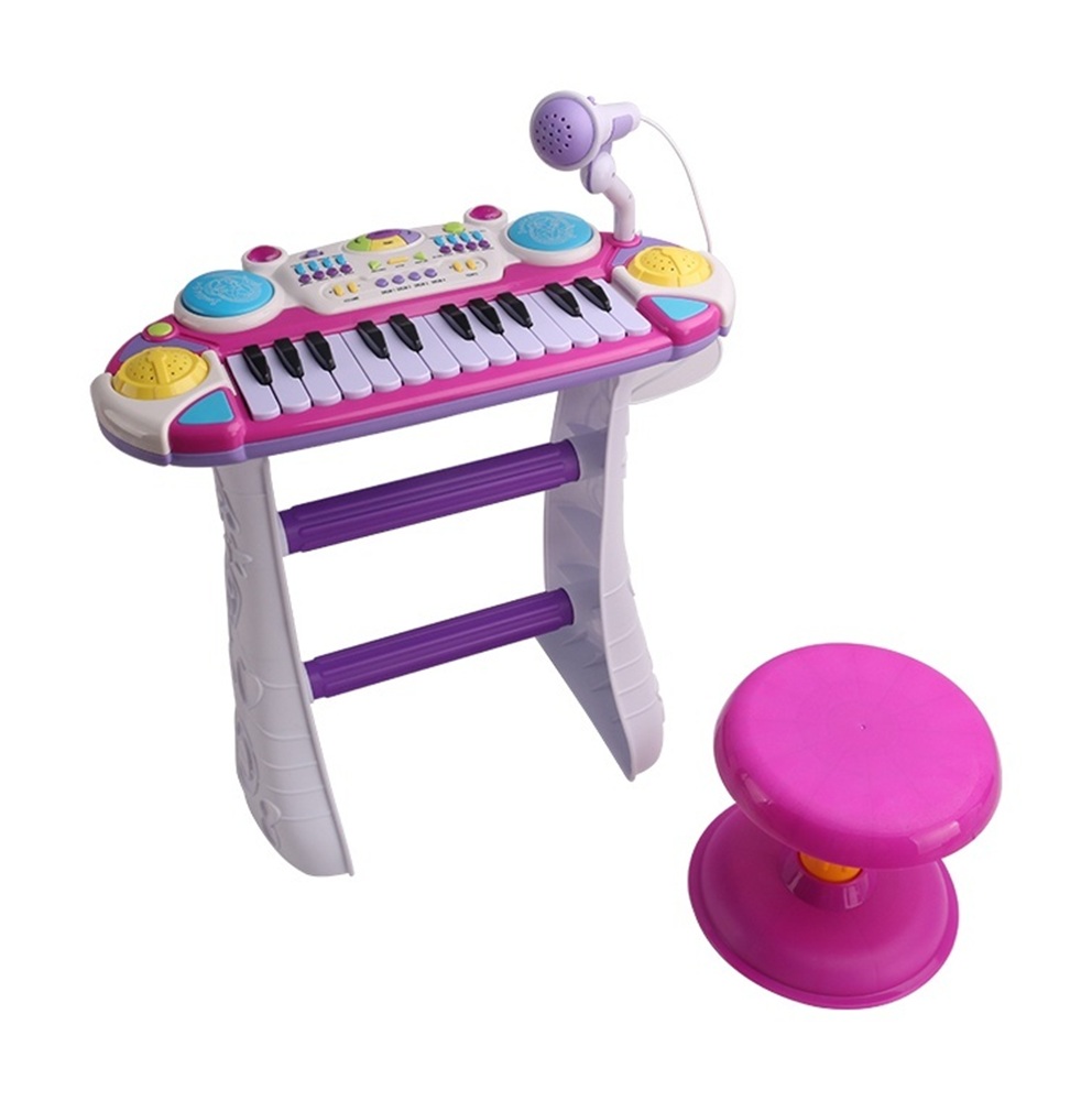 Игрушка музыкальная CASTLELADY Напольный со стульчиком синтезатор - фото 3