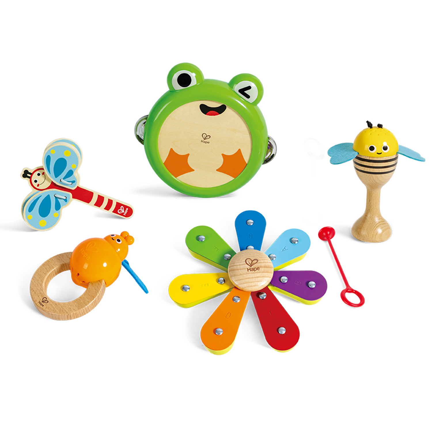 Игрушка музыкальная Hape аксессуар, кастаньеты, ксилофон, бубен - фото 5