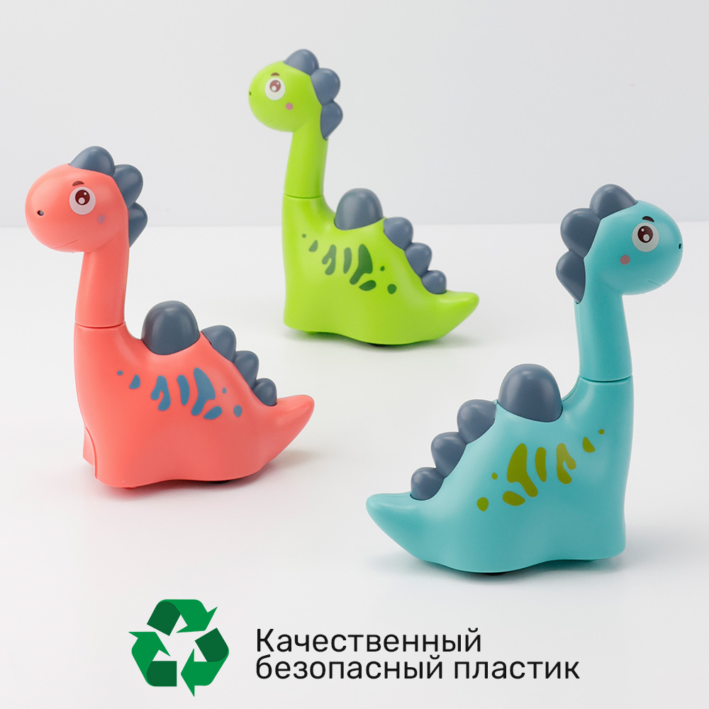 Игрушка TIPTOPOLIS каталка Динозаврик розовый - фото 6