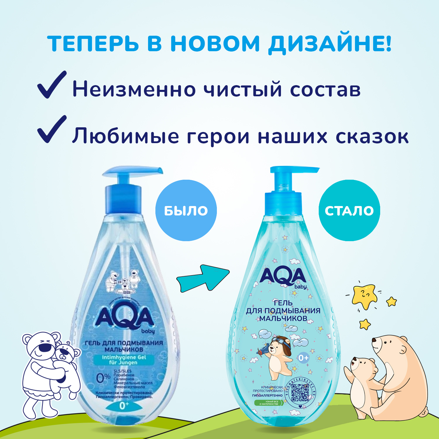 Гель для подмывания мальчиков AQA baby 400мл с 0месяцев - фото 3