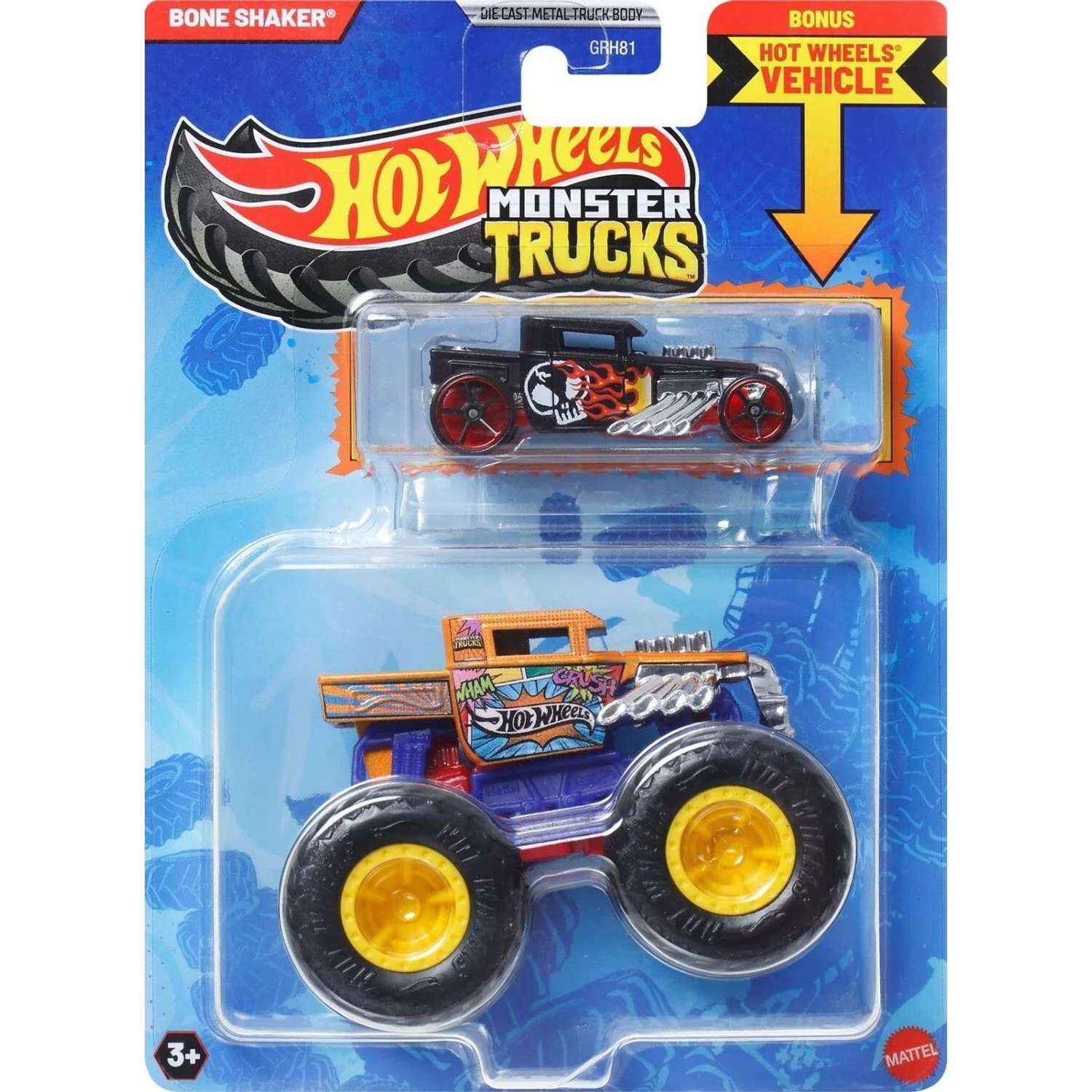 Монстр-трак Hot Wheels Monster Truck Bone Shaker 1:64 GRH81 - фото 1