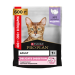 Корм сухой для кошек PRO PLAN DELICATE DIGESTION 400г + 200г с индейкой