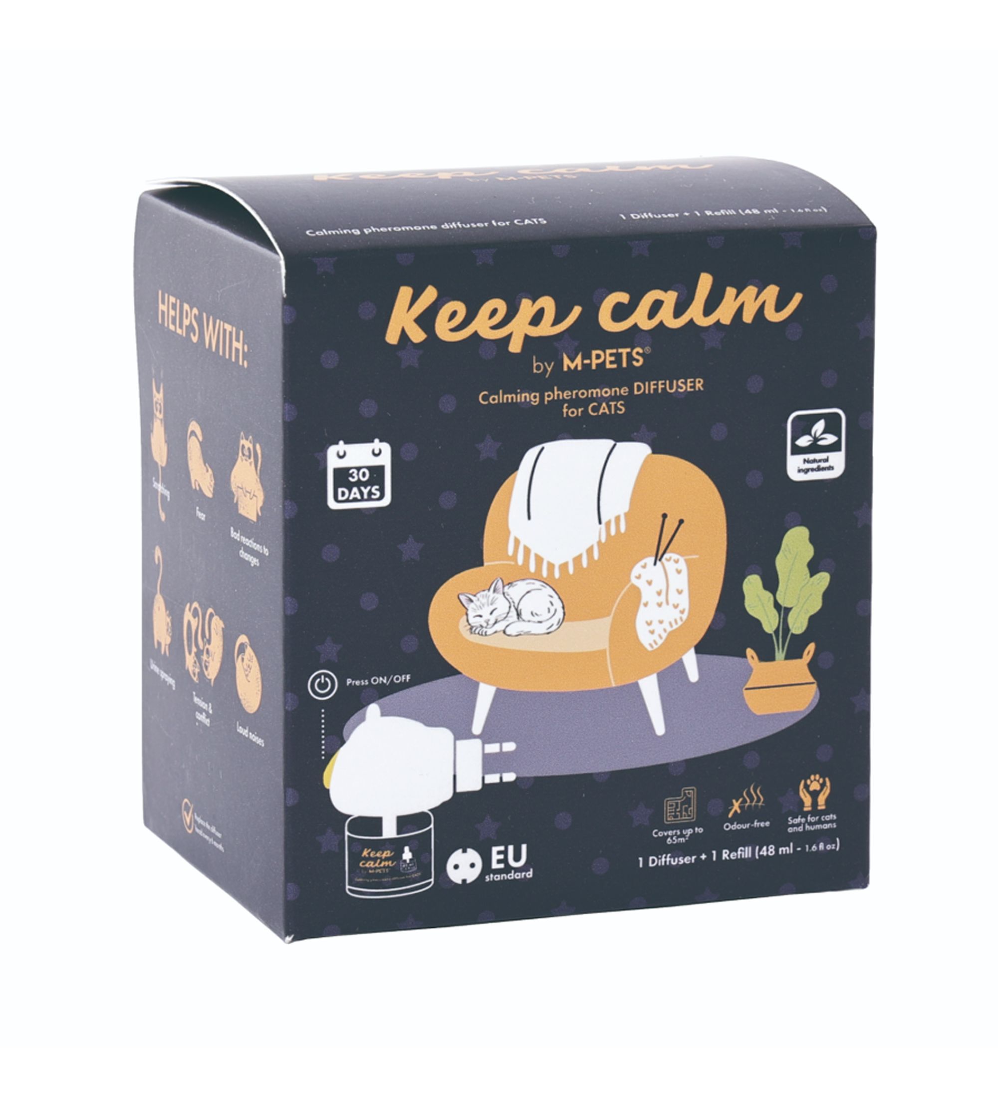 Диффузор для кошек M-PETS KEEP CALM успокаивающий феромон 48мл - фото 2