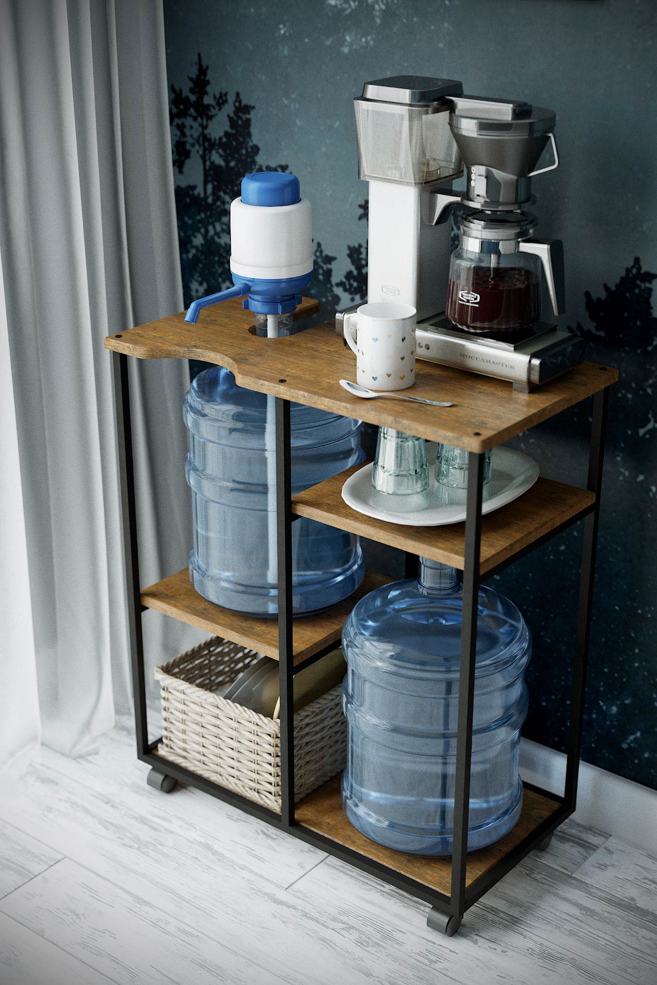 Подставка для воды КАЛИФОРНИЯ МЕБЕЛЬ Уотер loft дуб американский - фото 4