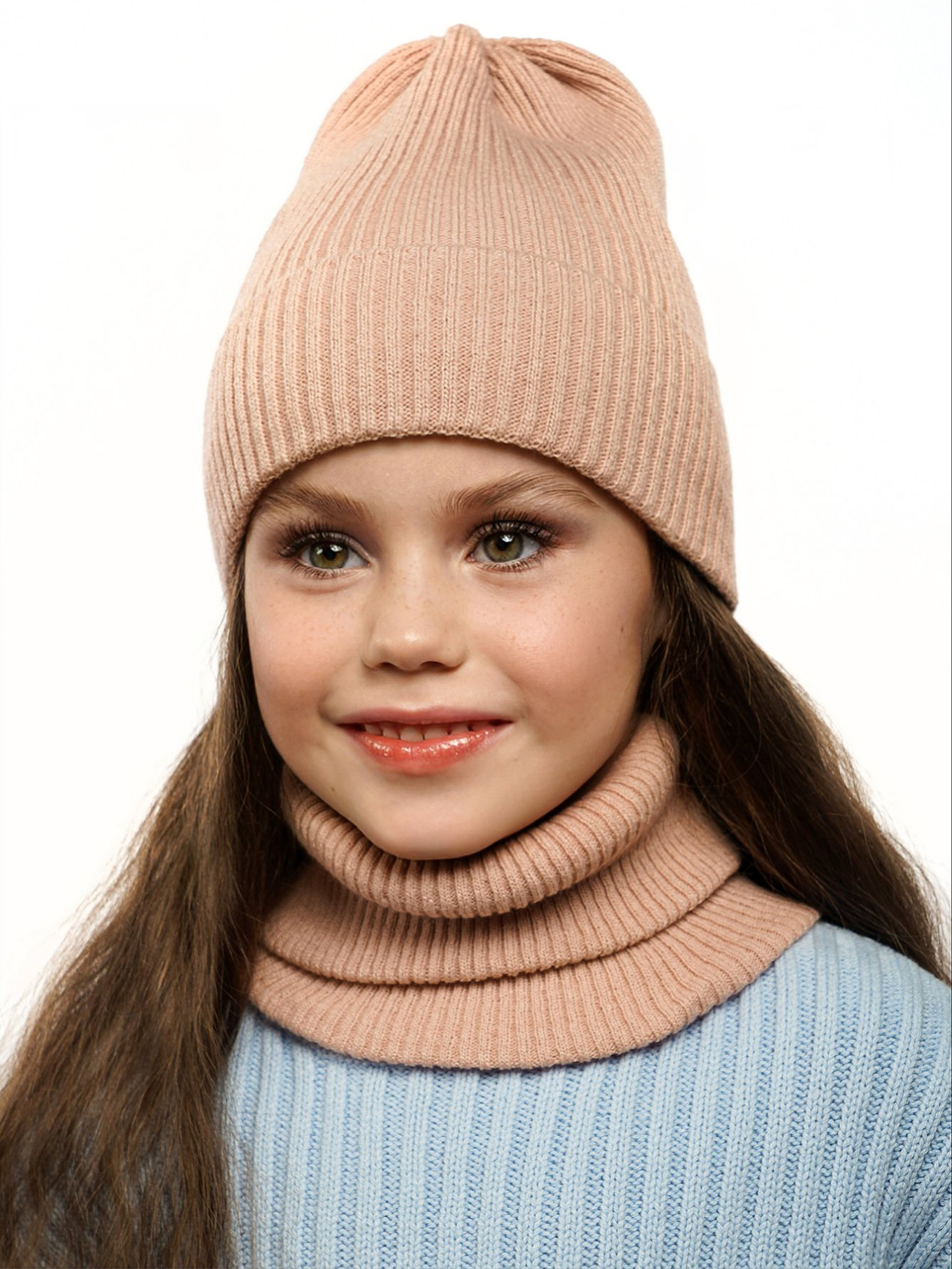 Шапка и снуд ПриКиндер U-Sp234140 Цвет: Пудра - фото 9