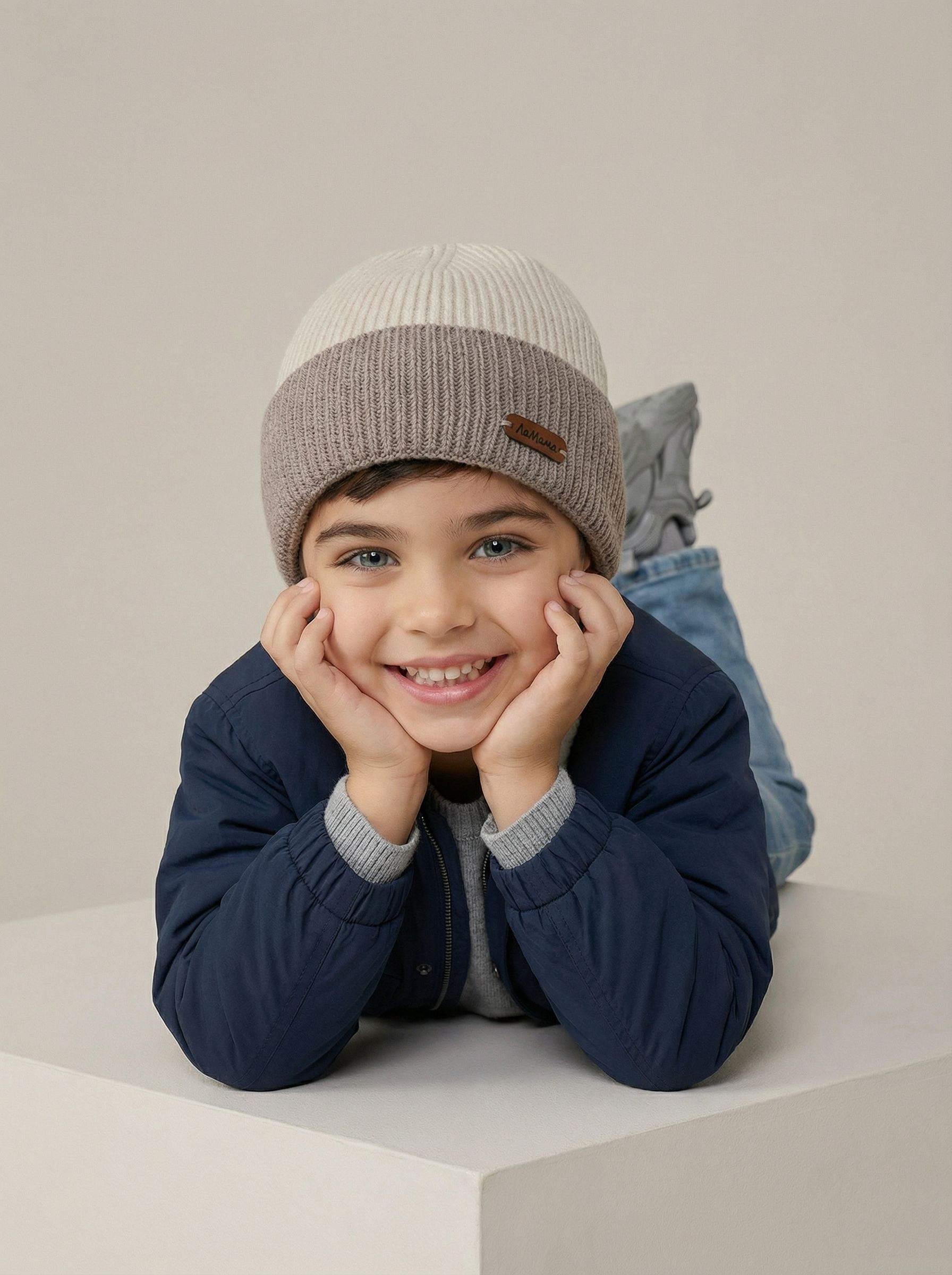 Шапка ЛаМама бини_беж - фото 3