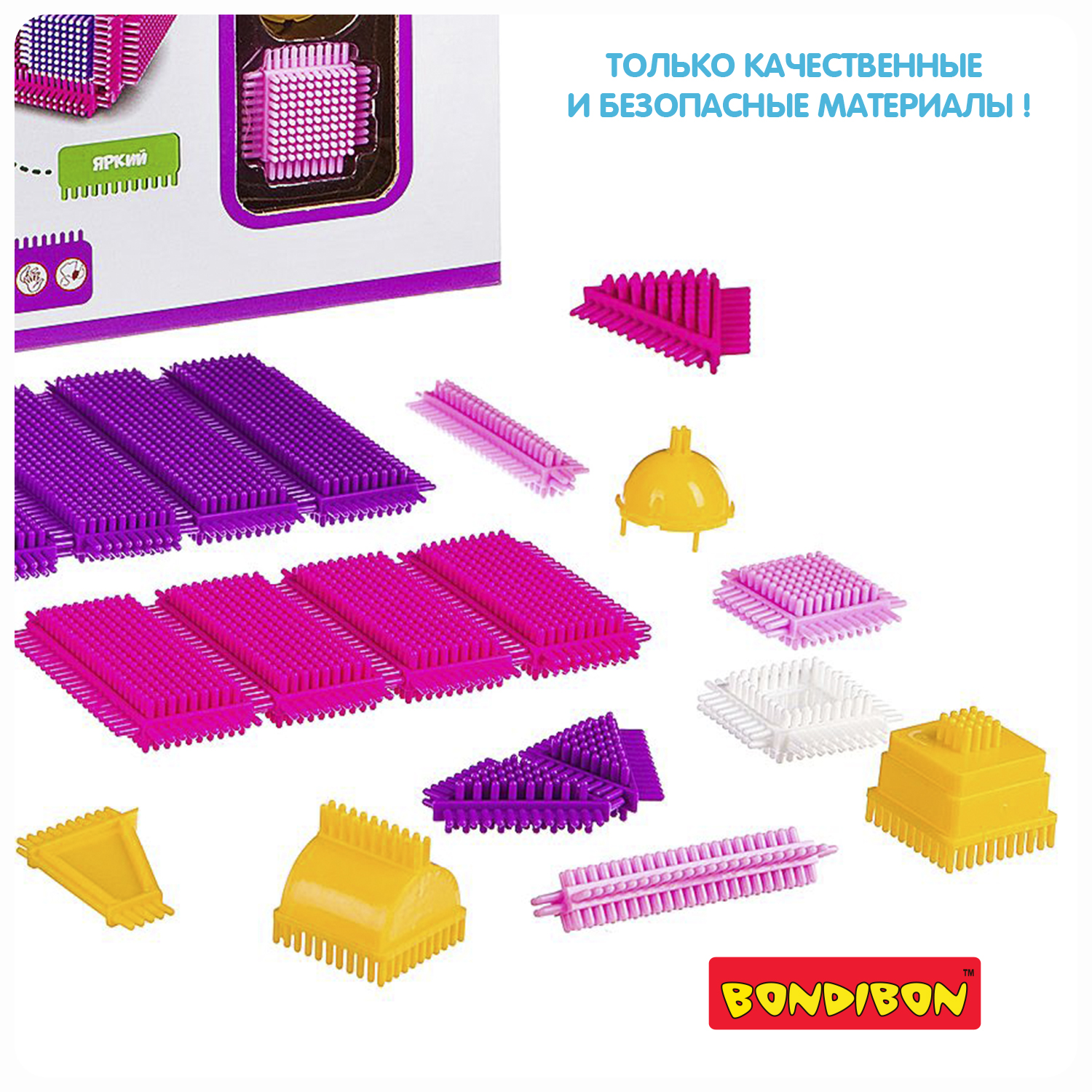 Конструктор Bondibon игольчатый для малышей Дом блочный - фото 6
