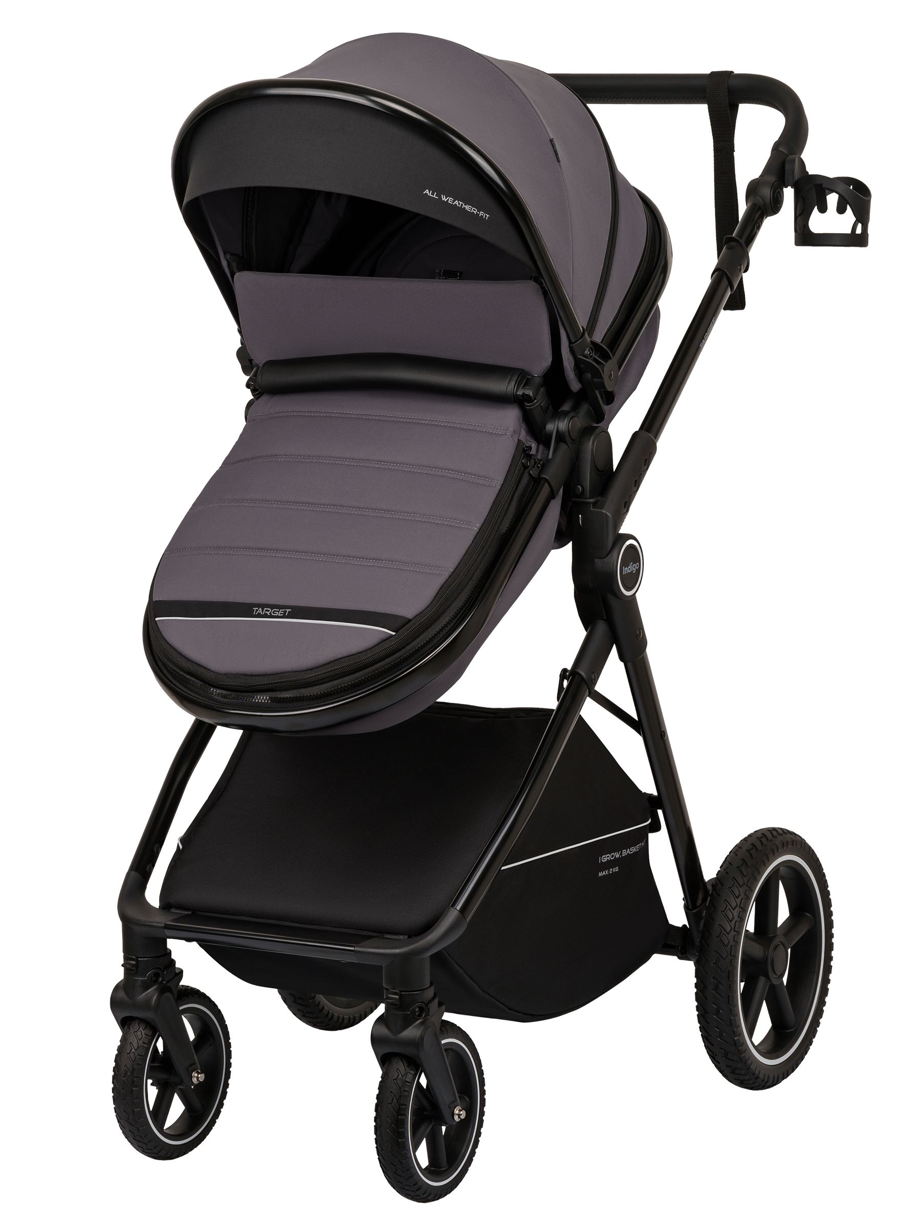 Коляска трансформер Indigo Target 3в1 серый - фото 26