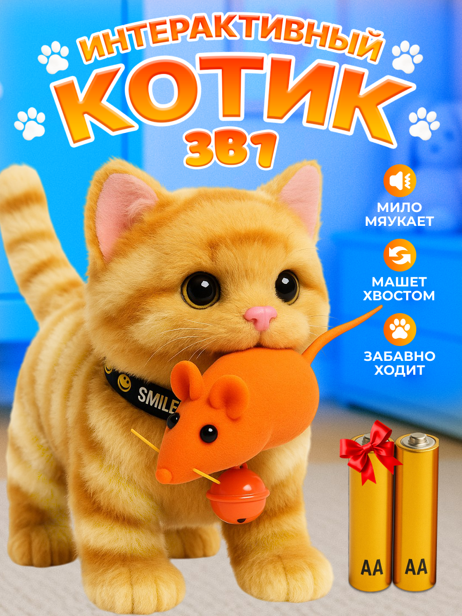 Мягкая игрушка FAVORITSTAR DESIGN котик 17 см - фото 1