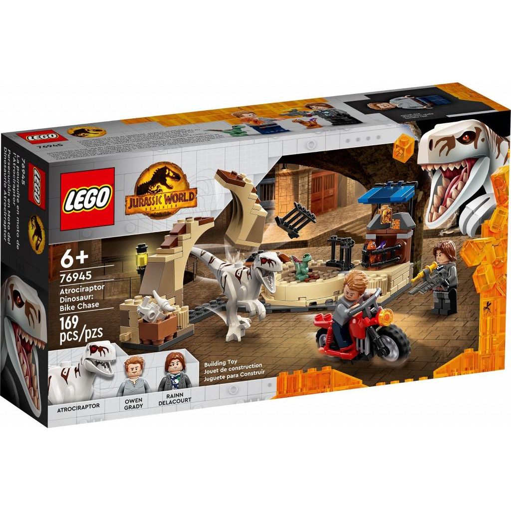 Конструктор LEGO Jurassic World Атроцираптор погоня мотоцикла блочный - фото 1