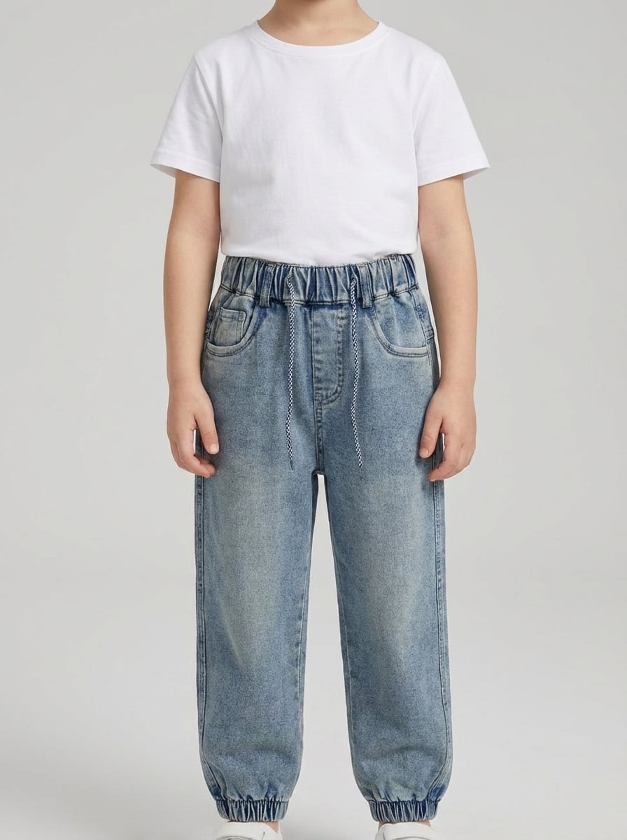 Изображение товара Джинсы для девочек MODERNFECI 74 из прочного денима с высокой посадкой