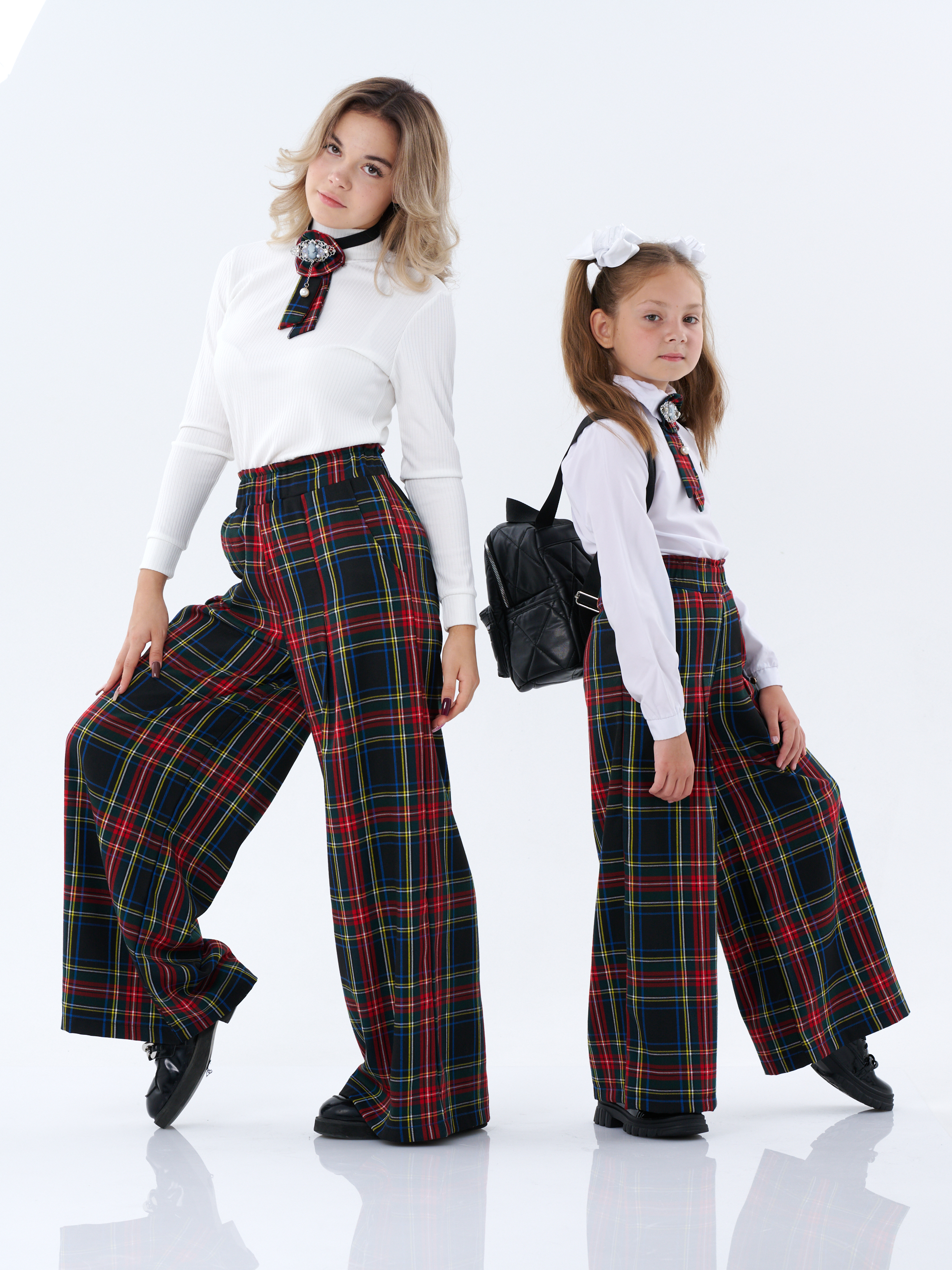 Брюки КрутышОк Т-051 черный, зеленый клетка - фото 11