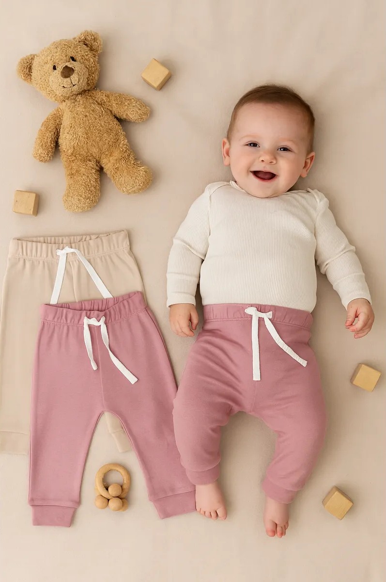 Штанишки 2 шт Mark Formelle (Марк Формэль) 85113-2/холодный бежевый +кристальная роза - фото 2