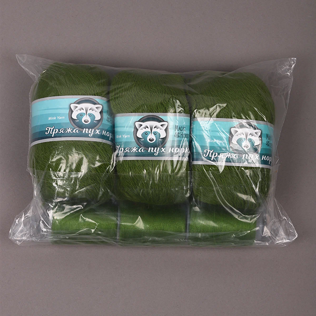 Пряжа Magic 4 Hobby Пух норки (80% пух норки, 20% полиамид) 3х50г/350м цвет зеленый - фото 5