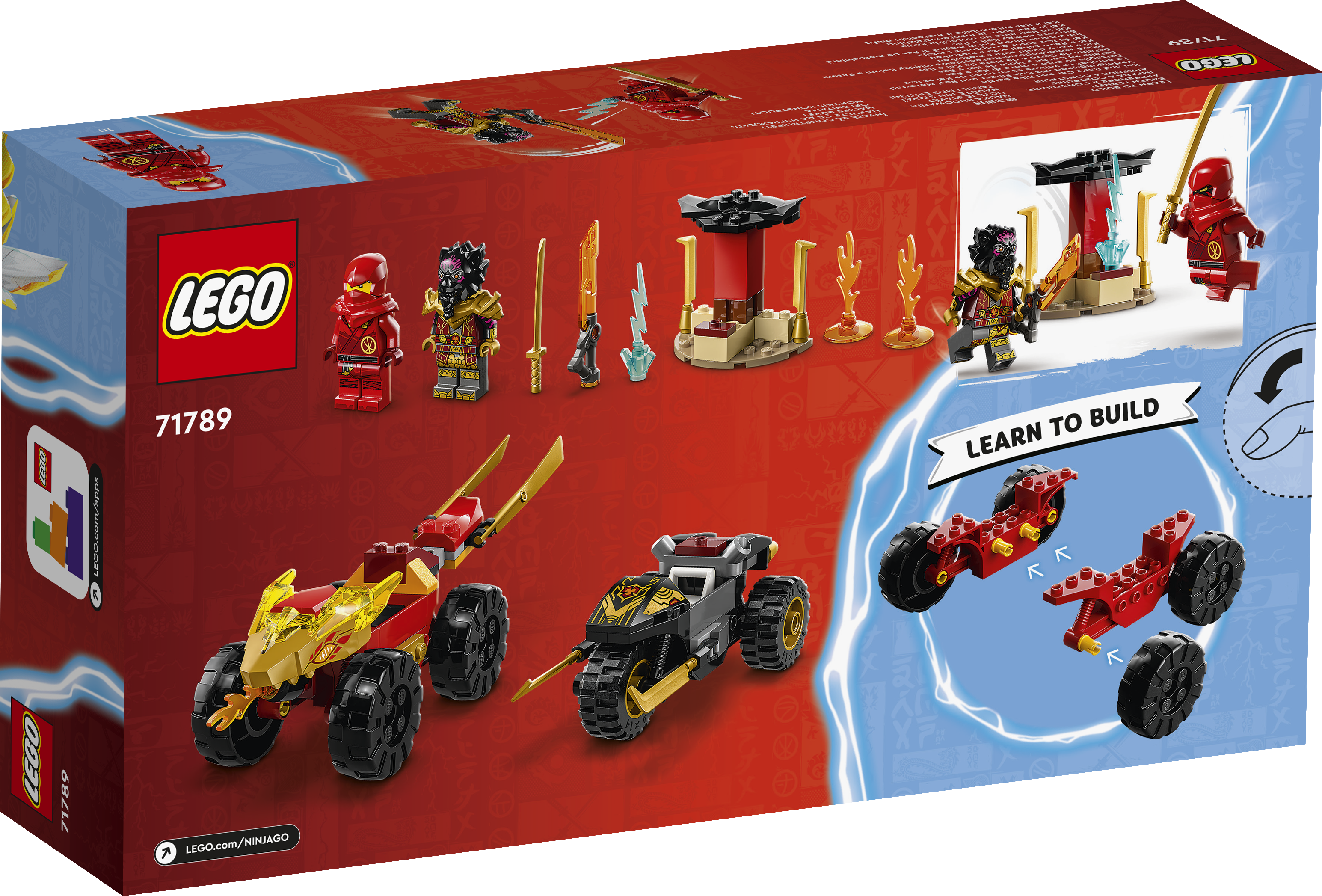 Конструктор LEGO NINJAGO Kai and Rass Car Bike Battle 103 дет. - фото 7