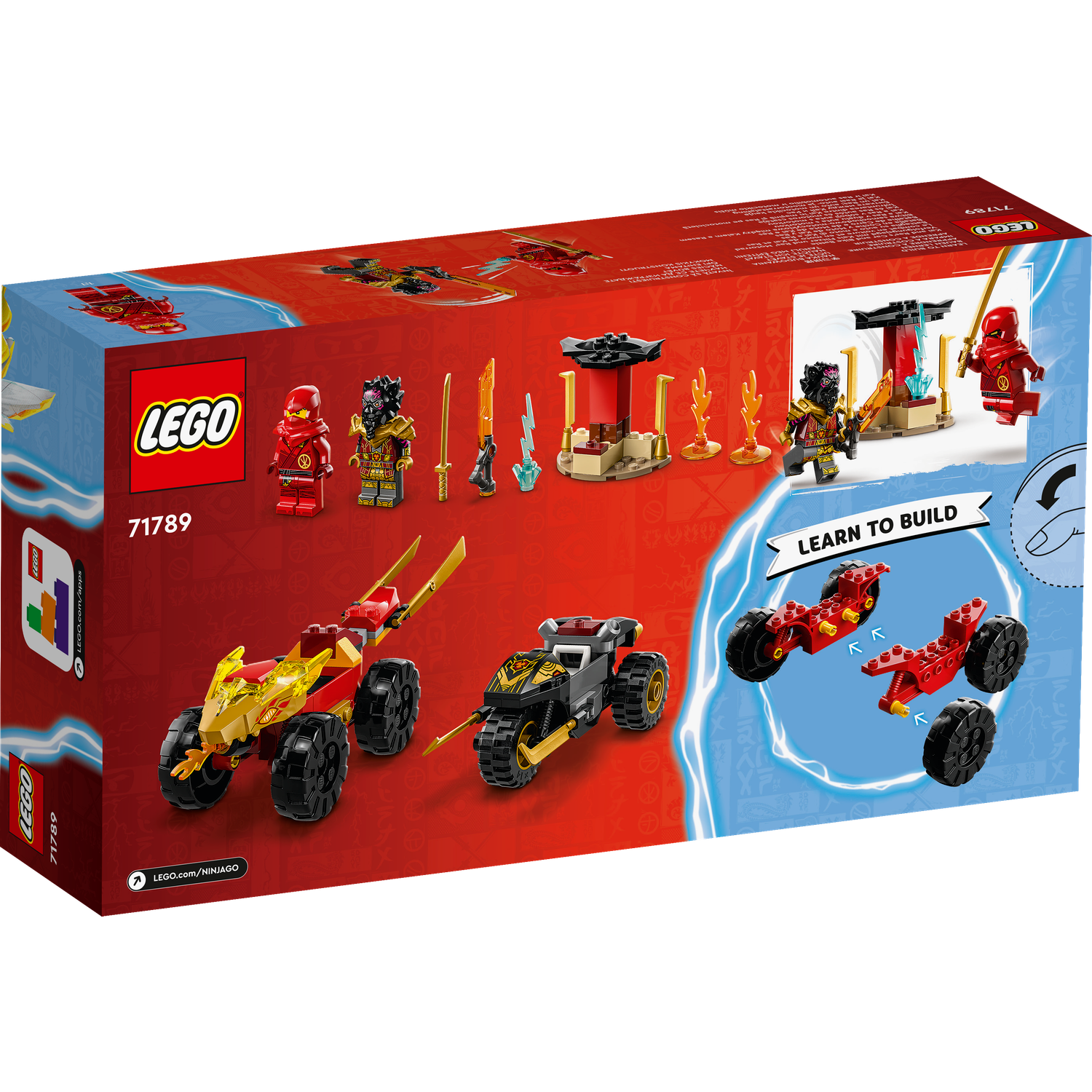 Конструктор LEGO NINJAGO Kai and Rass Car Bike Battle 103 дет. - фото 7