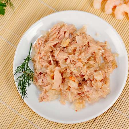 Корм влажный для кошек Molina 80г тунец с креветками в желе