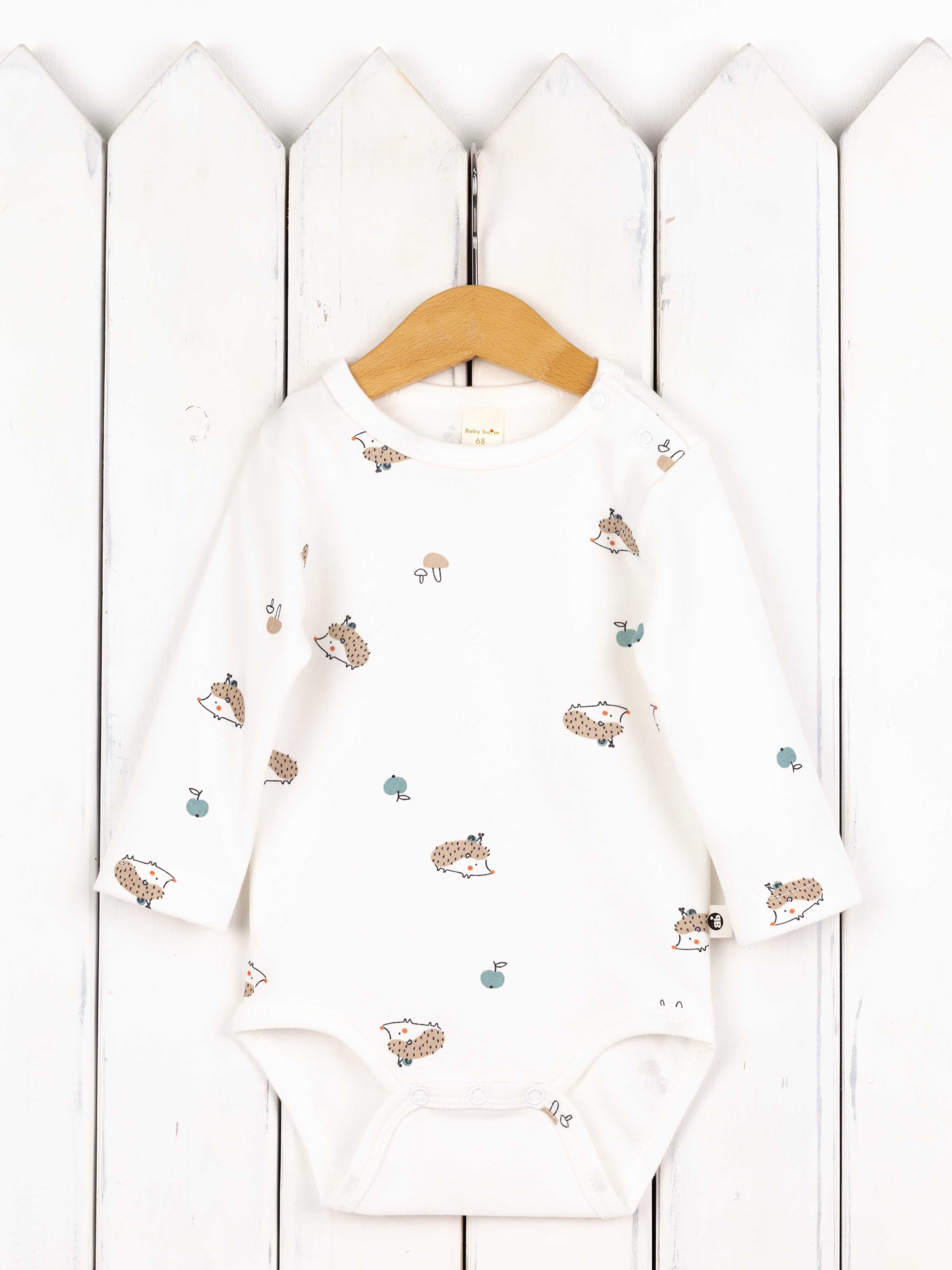 Боди Baby boom Б125/10010-И(Н) Боди длин.рукав/ёжики - фото 1