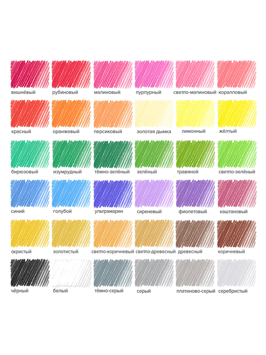 Карандаши цветные Brauberg 36 шт. - фото 15