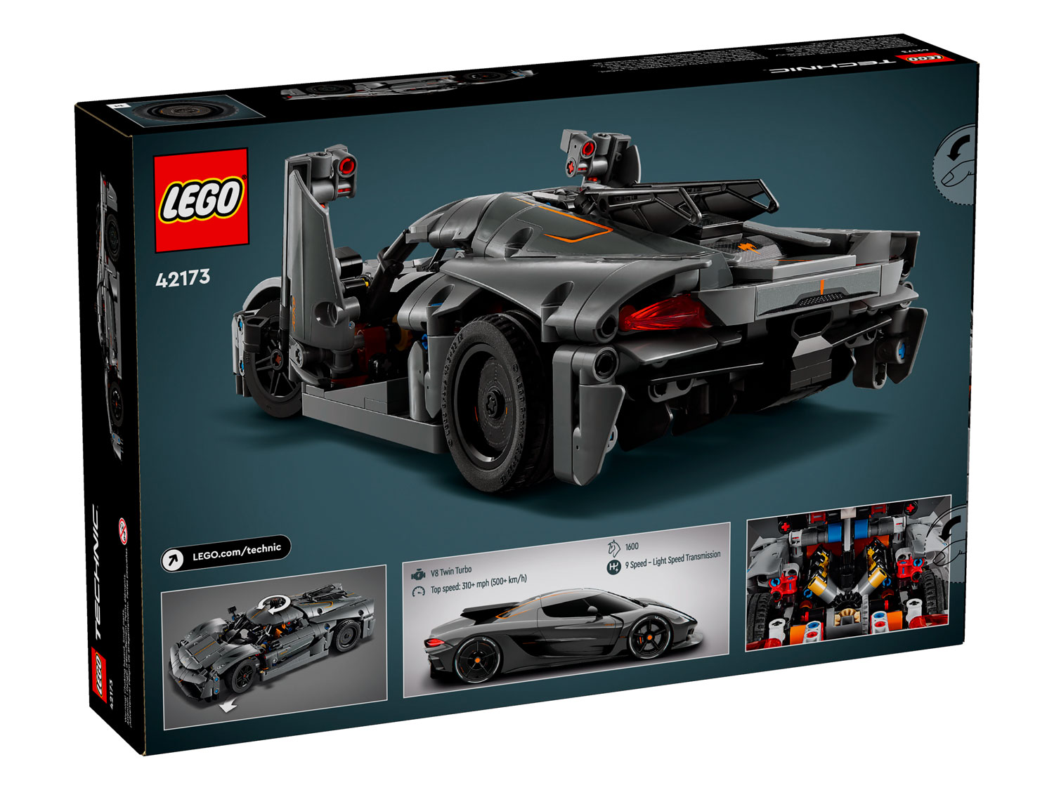 Конструктор LEGO Technic Koenigsegg Jesko Absolut Grey 801 дет. - фото 8