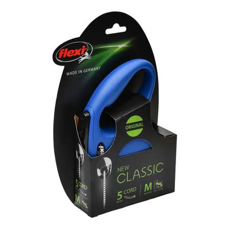 Рулетка Flexi New Classic М трос 5 м до 20 кг Синяя